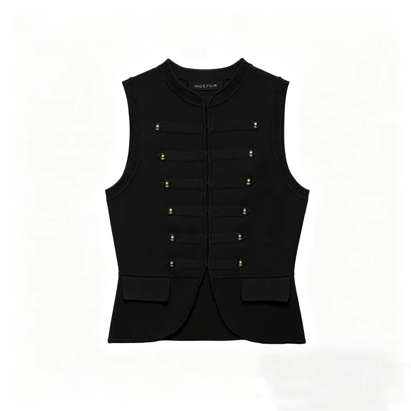 Guobioziy2026 Women's New Rope Knot Decorative Knit Vest Casual and Versatile Elegant and Graceful - Matrix Studios