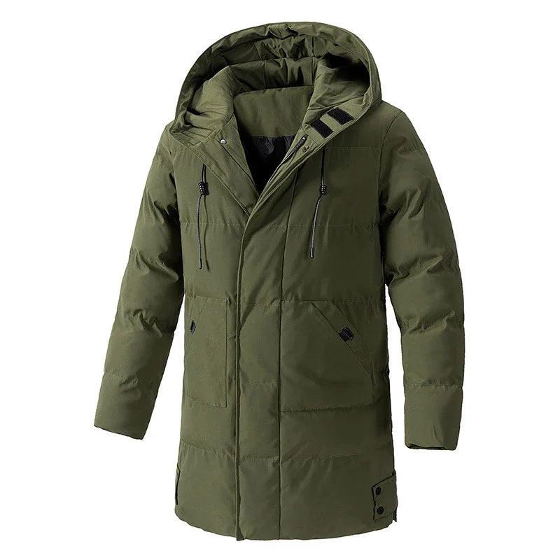 Winter Men's Warm Padded Jackets Fashion Men Mid-Long Cotton Down Parkas Men Thermal Windbreaker Hooded Coats Plus Size 7XL 8XL - Matrix Studios