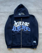 Zipper hooded sweatshirt with retro American letters suitable for men and women wearing Y2K jacket autumn/winter cardigan - Matrix Studios