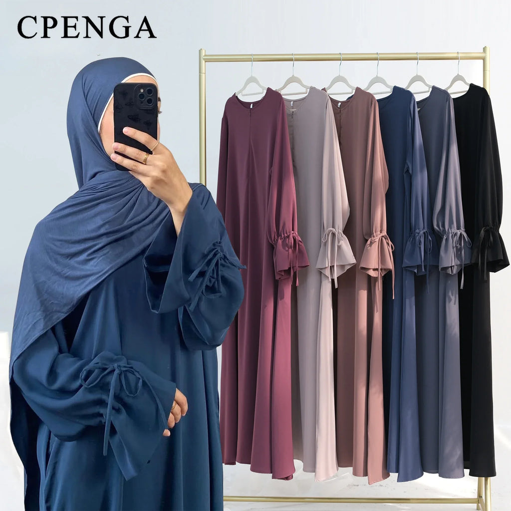 Ramadan Arabic Muslim Women Modest Dress 2025 Elegant Dubai Plain Abaya Islamic Church Clothing Fashion Loose Turkey Solid Robe - Matrix-studios.com