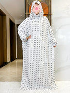 Latest Ramadan Soft Cotton Prayer Abaya Double Hats Dubai Turkey Islam Prayer Clothes Fabric Dresses Islam Women Dress Kaftan - Matrix-studios.com