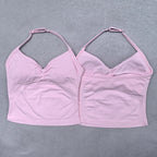 2 Pieces Yoga Set Women Backless Halter Tops High Waist Seamless Shorts Gym Suit Fitness Clothes Sportswear Workout Sets - Matrix-studios.com