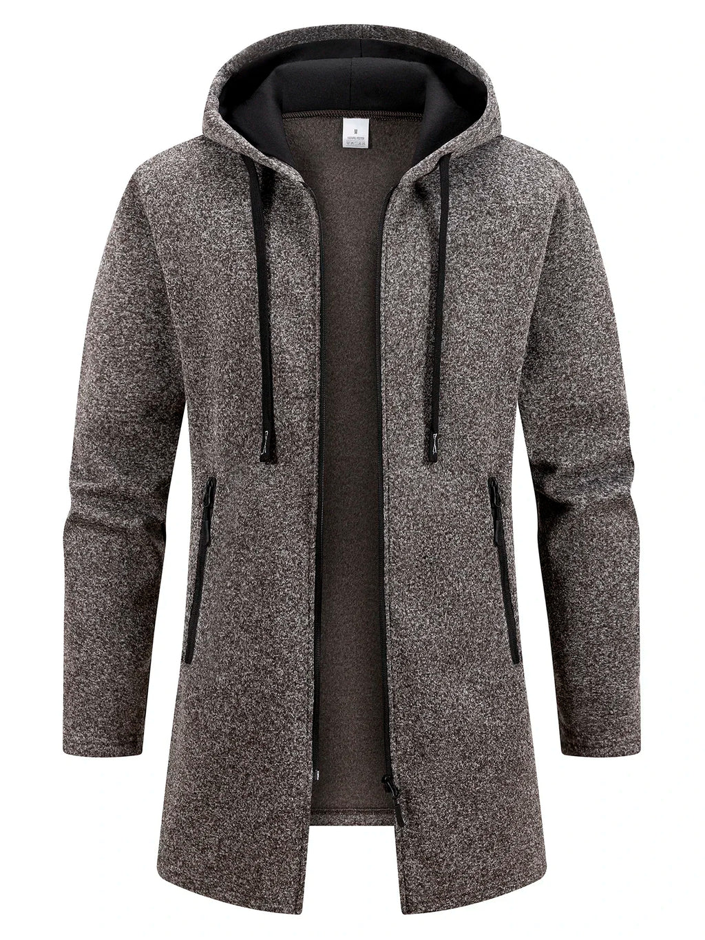 Men's Retro Zipper Jacket Mid Length Windbreaker Spring Autumn Winter Fleece Warm Jackets Fashion Casual Patchwork Yarn Coat - Matrix Studios