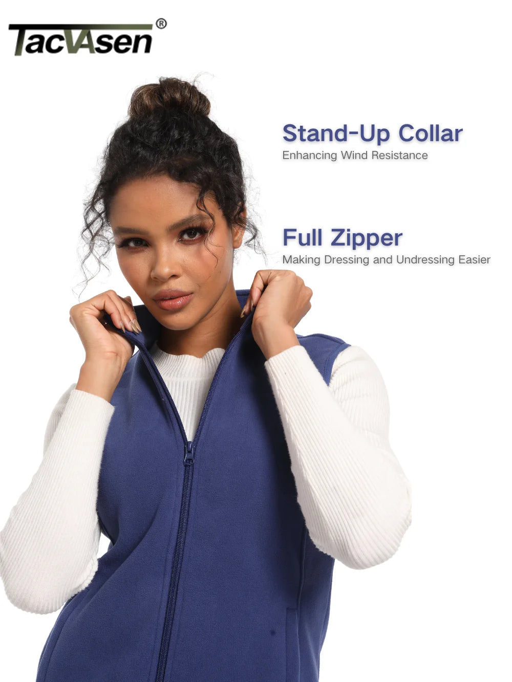 TACVASEN Autumn Winter Soft Warm Vest Womens Fashion Fleece Sleeveless Jacket Lightweight Outdoor Casual Zipper Front Waistcoat - Matrix Studios