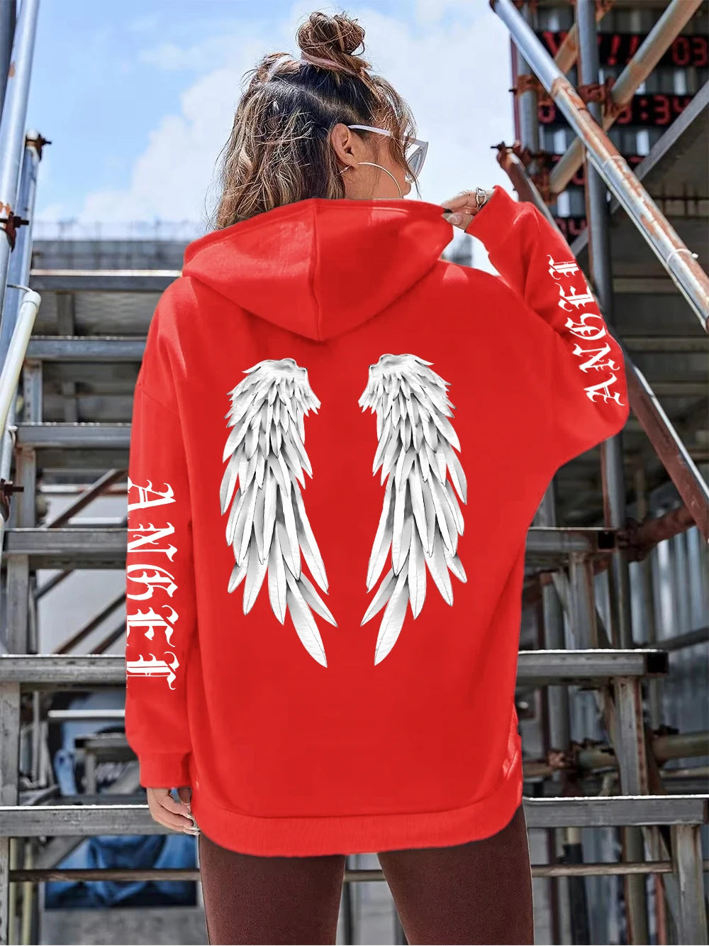 Beautiful Angel Wings Printed Hoodies Women Warm Comfortable Casual Hoodie Fashion Classic Hoody Loose Original Basic Clothes - Matrix Studios