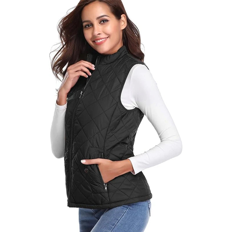 Women Warm Leisure Vest Autumn and Winter Cotton Vestsuit Girl Flexible Thermal Winter Warm Jacket Vest - Matrix Studios