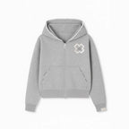 New TOROM Black Applique embroidery Personality Trend Zip Up Hooded Jackets Couple Hip-Hop Streetwear Classic Sweatshirt Men Ins