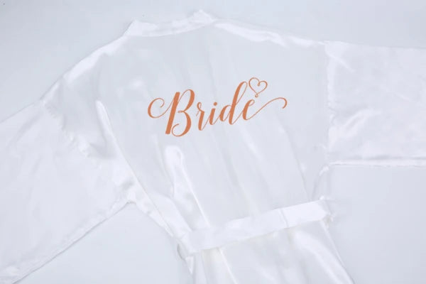 Champagne bathrobe bride satin-silk kimono women bridal party sister team mother shower sleepwear bridesmaid wedding short robes - Matrix-studios.com