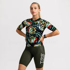 Tres Pinas 2026 Women Short Sleeve Cycling Clothes Suit Breathable One Piece Bike Team Bib shorts set Custom Triathlon Apparel - Matrix-studios.com