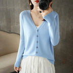 2026 New V-Neck Temperament Small Fragrant Wind Women Loose Sweater Coat Special Offer Cardigan ZHI D035 - Matrix Studios