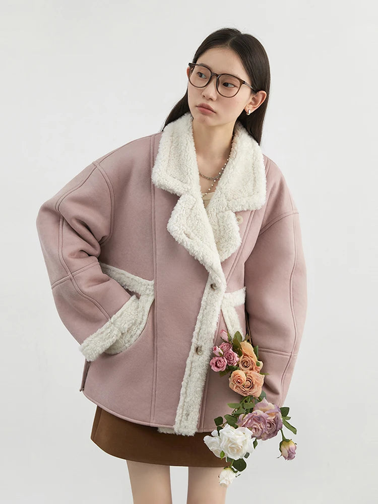 CHIC VEN Women Faux Leather Coat Single Breasted Loose Casual New Motorcycle Suit Suede Fur Jacket Female Top Autumn Winter 2025 - Matrix Studios
