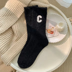 Luxury Women Wool Socks Warm Winter Thick Cashmere Casual Japanese Fashion Solid Color Comfortable Home Sock Long High Quality - Matrix Studios
