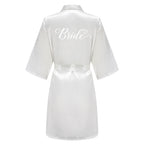 Rose Gold Satin Team Bride Bridesmaid Robe Wedding Bathrobe Gown Women Dressing Sleepwear Mother Maid of Honor Kimono - Matrix-studios.com