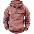 New Autumn-Winter Men's Hooded Solid-Color Casual Hoodie - Fashionable Young Man's Multi-Pocket Patch Hoodie Pullover Shirt - Matrix Studios