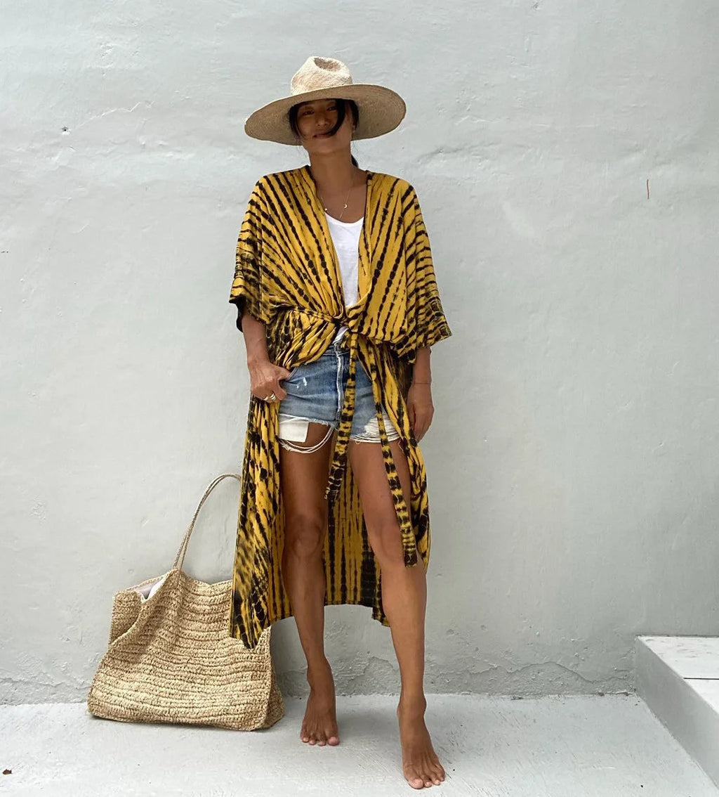 Beach Dress Tunic Cover up Embroidery Kaftan Saida de Praia Women Bikini Cover-up Pareo Sarong Beachwear - Matrix Studios