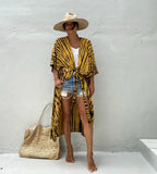 Beach Dress Tunic Cover up Embroidery Kaftan Saida de Praia Women Bikini Cover-up Pareo Sarong Beachwear - Matrix Studios