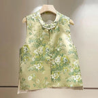 Thin Vest for Women Clothing Ethnic Style Print Vintage Clothes Streetwear Coats Women Jackets Chinese style Casual Summer - Matrix Studios