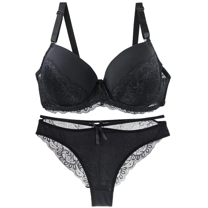 Nouvell Seamless Sexy Lace Pus Up Bras Panties Sets 34/75 36/80 38/85 40/90 42/95 44/100 BCDE Underwear Plus Size Lingerie - Matrix-studios.com