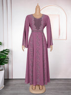 2025 Abayas For Women Dubai Luxury African Muslim Fashion Dress Caftan Marocain Evening Party Dresses Boubou Robe Djellaba Femme - Matrix-studios.com