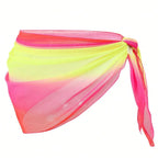 Chiffon Material Beach Dress UPF Protection Short Length Sarongs Gradient Color Breathable Quick-Dry Swimsuit Coverups - Matrix Studios