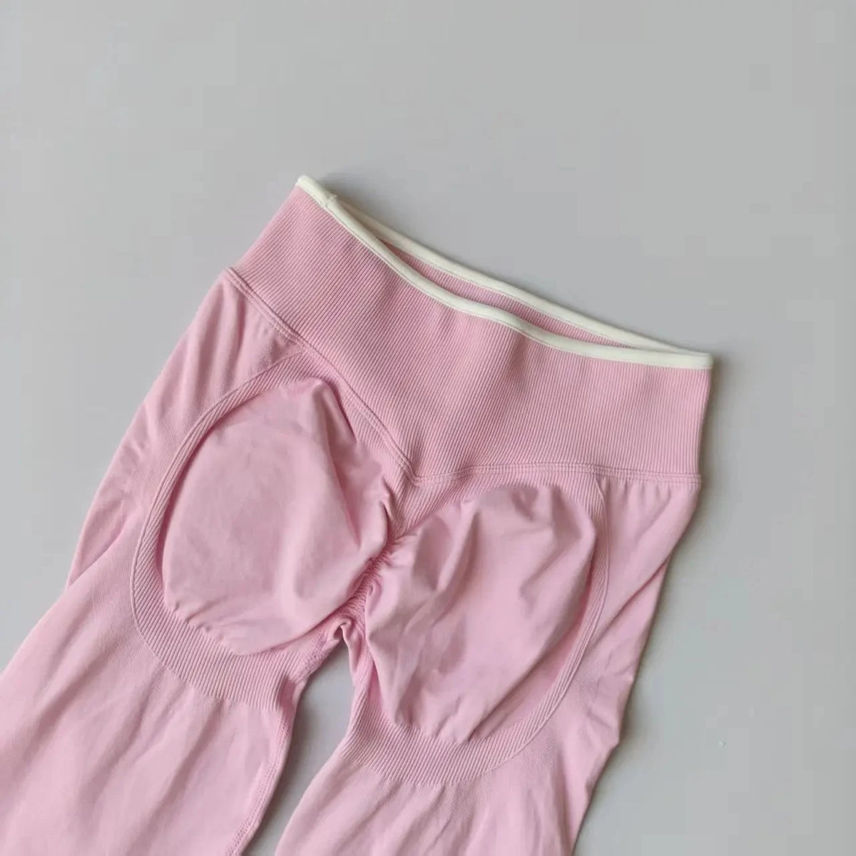 Women's Seamless Gym Solid Color Sports Pants White Edge Waist Tight High Waist Hip Lifting Yoga Pants Running Exercise Pants - Matrix-studios.com