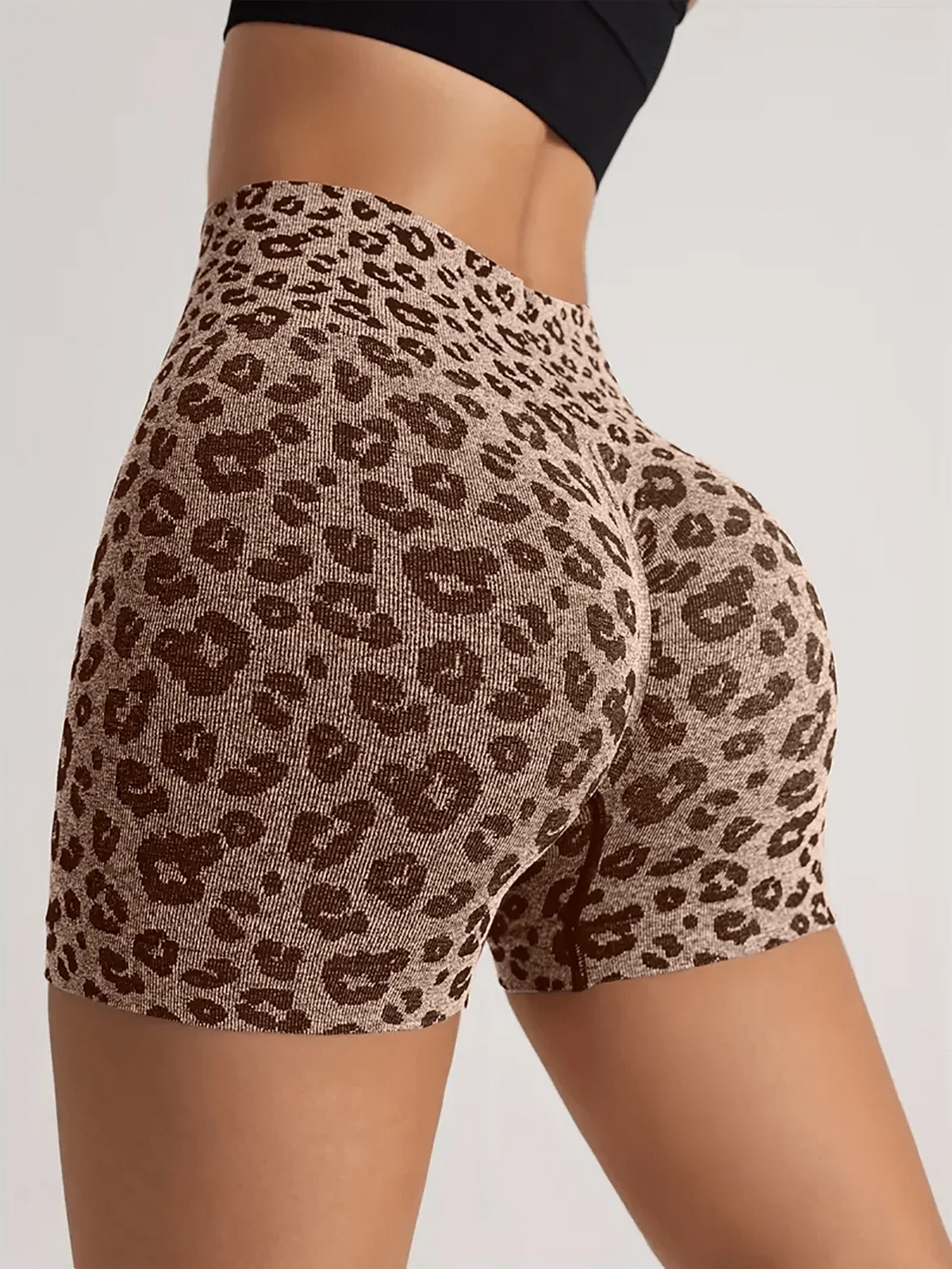 Sport Leopard Scrunch Butt Tummy Control Sports Biker Shorts Stretchy Shorts Women Boxer Shorts Summer - Matrix Studios
