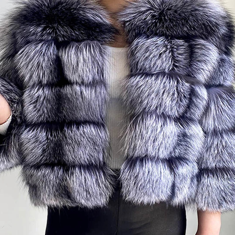 High Quality Fur Coat Women 100% Real Fox Fur Jacket Women's Fall/Winter Luxury Short Natural Fox Fur Coat Leather Jacket - Matrix Studios