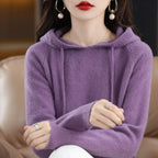 Hooded Sweater Fashion Women Autumn Winter Long Sleeve Solid Color Knitted Hoodies Lady Loose Drawstring Casual Pullover Hoodie - Matrix Studios