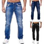 Straight Jeans Men Washed no hole Jean Spring Summer Boyfriend Jeans Streetwear Loose Cacual Designer Long Denim Pants Trousers - Matrix Studios