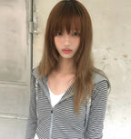 Tonngirls Y2k Japanese Hoodies Women Long Sleeve Striped Sweatshirt Streetwear American Striped Hoodies With Zipper E-girls - Matrix Studios