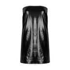 Sexy Dresses Women PU Solid Color Dress Clubwear Imitation Leather Chest Wrap Dress Slieeveless Short Skirt For Ladies - Matrix-studios.com
