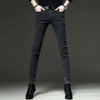 Men's Striped Slim Stylish Casual Pencil Pants Jeans Spring Autumn Korean Trendy Fashion Brand New Elastic Striped Long Trousers - Matrix Studios