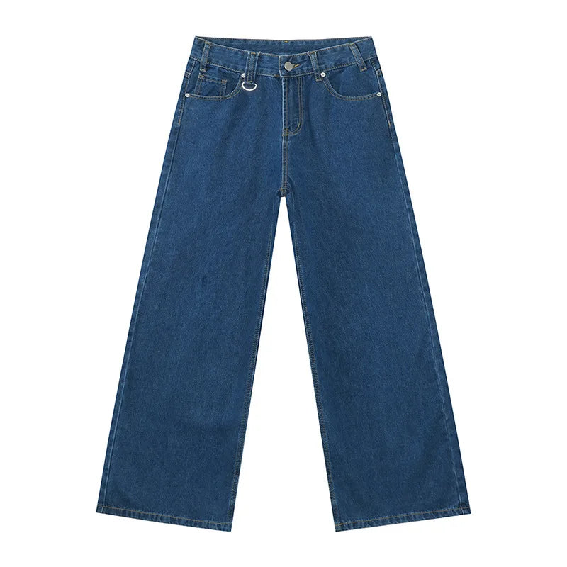 IEFB Summer Men's Denim Pants Old Blue Washed Male Jeans Straight Casual Menwear Loose Wide Leg Trousers New Fashion 9C354 - Matrix Studios