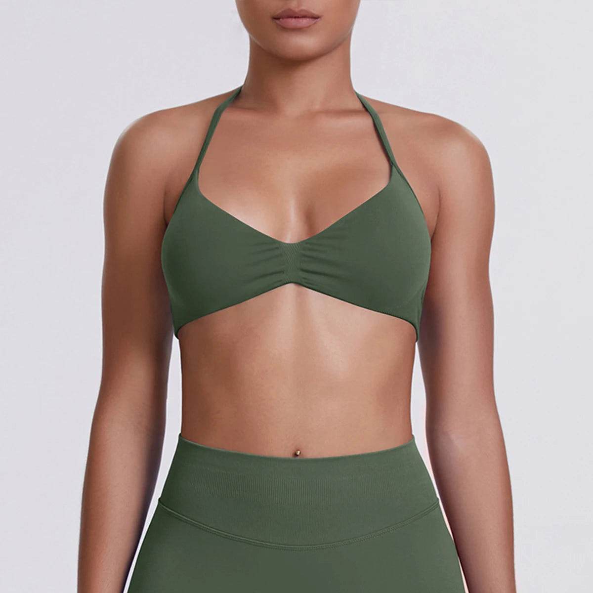 Sexy Neck Strap Bra for Woman Summer Breathable Backless Yoga Bra Women Fitness Solid Color Yoga Sports Bra Workout Top - Matrix-studios.com