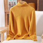 Autumn And Winter New 100% Mink Cashmere Sweater Ladies' High Lapel Solid Color Padded Pullover Wool Knitted Bottoming Shirt - Matrix Studios