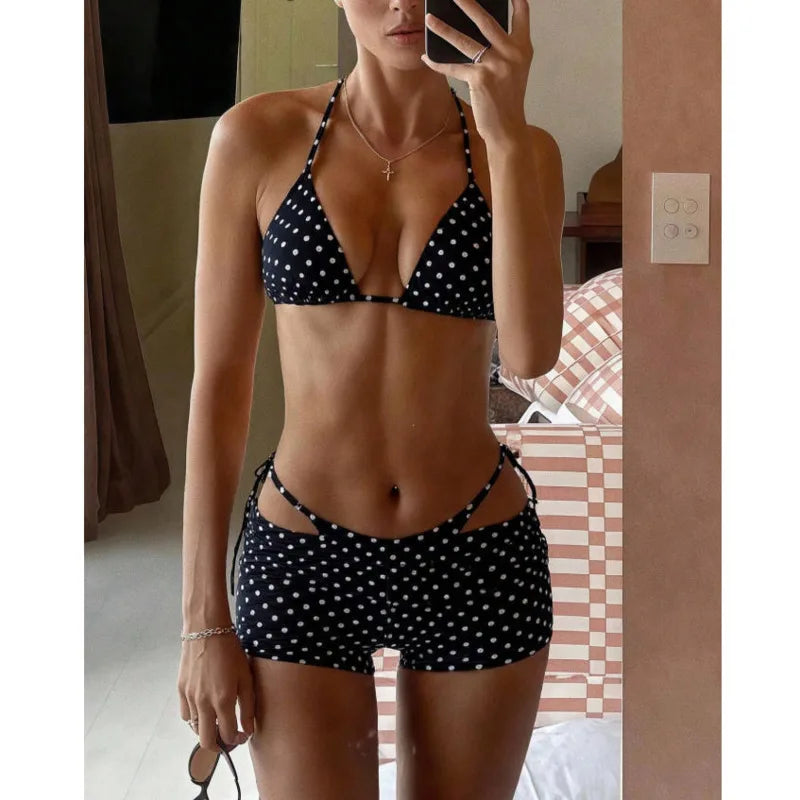 Dot Sexy 3Pcs Bikinis Set Female Swimsuit Women Three-Piece Swimwear Beach Swim Wear Bathing Suits Brazilian Bikini Pool Bather - Matrix-studios.com
