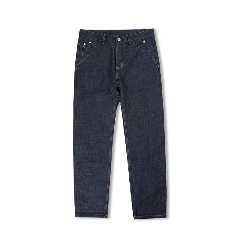 Maden Vintage 13.5OZ Selvedge Raw Denim Jeans Cotton Straight Denim Pants Men's Heavyweight Blue Zip Fly with Pockets Trousers - Matrix Studios