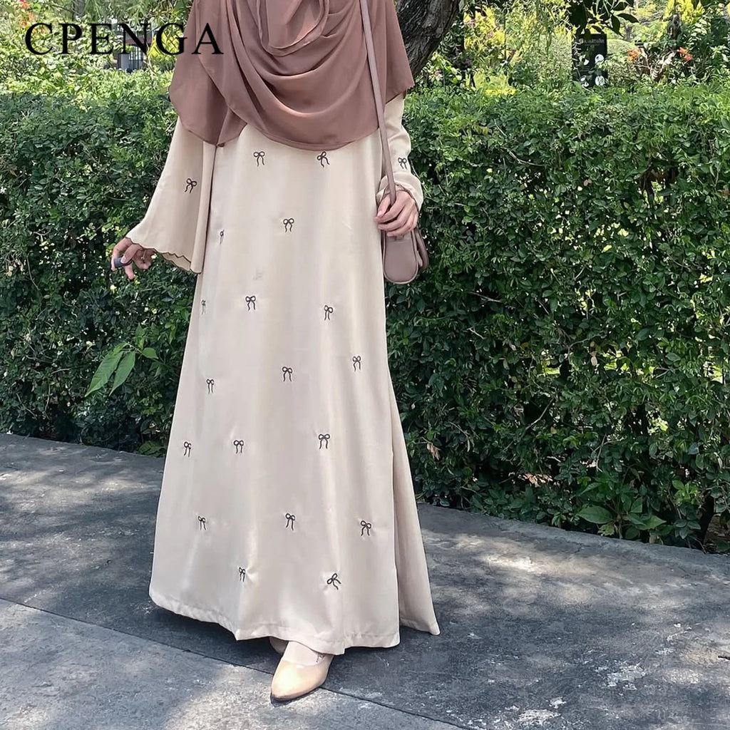 Luxury Dubai Butterfly Embroidery Abaya Muslim Women Modest Dress Islamic Femme Vacation Outfit 2025 Fashion Turkey Kaftan Robe - Matrix-studios.com