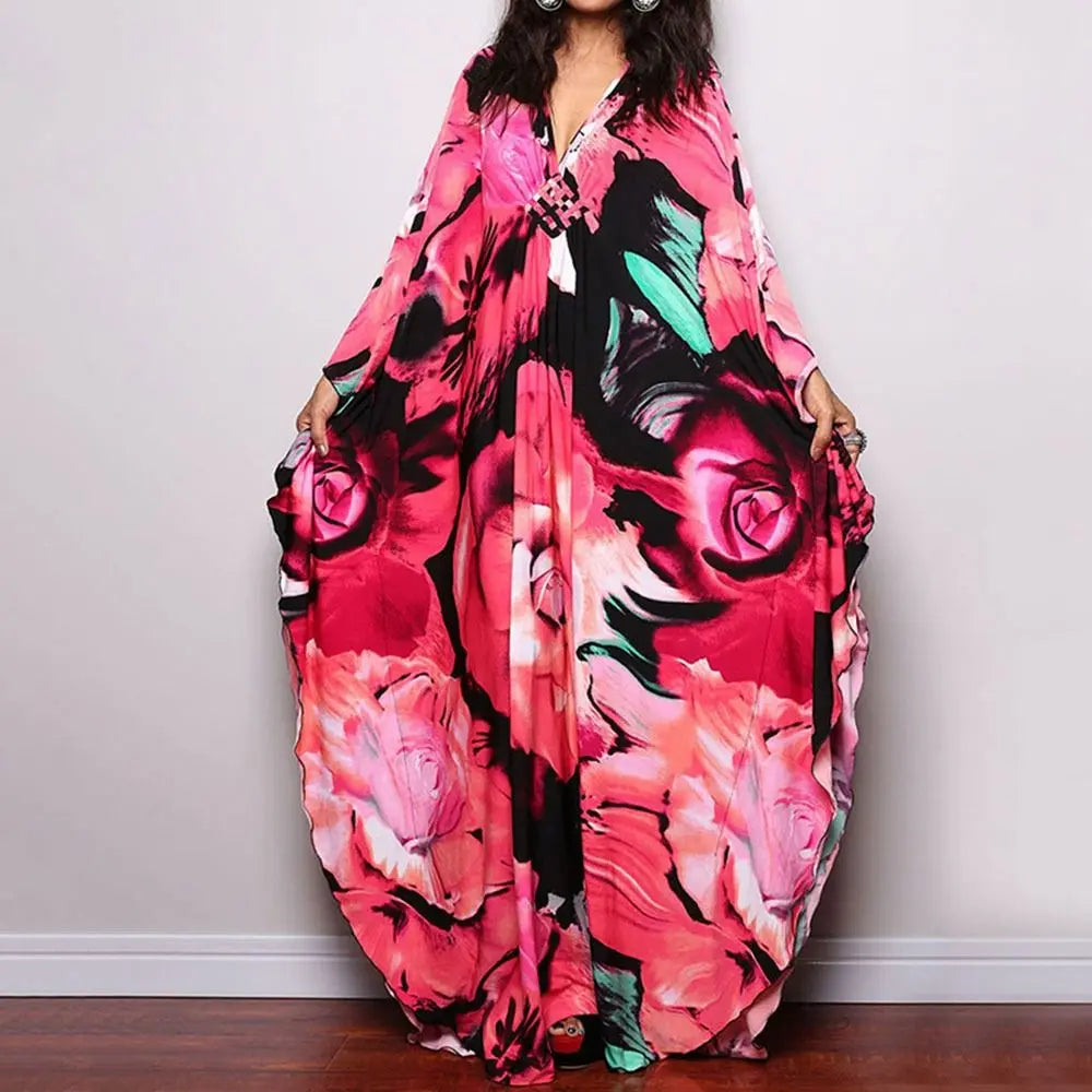 Maxi Long Dress Summer Sunscreen Smock Casual Vacation Swimsuit Cover Up Dress Loose Bathing Suit Beachwear Shirt for Women - Matrix Studios