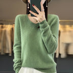 100% pure wool cashmere sweater women's V-neck pullover casual knit top autumn and winter women's coat Korean fashion - Matrix Studios