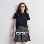 TOYOUTH Women Polo Shirt 2026 Summer New Breathable Short Sleeve Versatile Pullover Tops - Matrix-studios.com