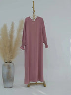 Eid Jersey Solid Modest Under Abaya Dubai 2024 Palestine Women Islamic Clothing Muslim Kaftan Inner Dresses Robe Femme Musulmane - Matrix-studios.com