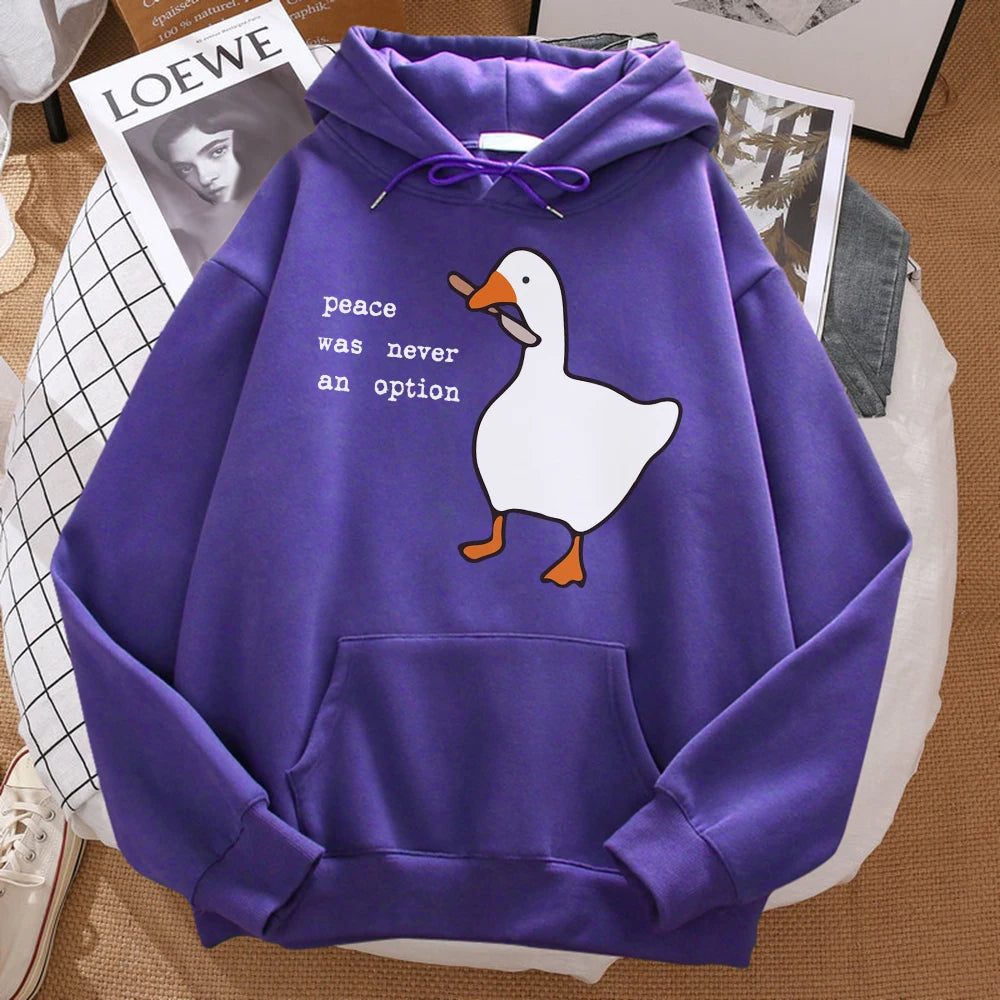 Peace Was Never An Option Printed Hoosie Men Street Oversize Autumn Hooded Hipster Soft Hoodies Hip Hop Warm Sportswears - Matrix Studios