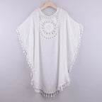 Fashion Knitted Sunflower Beach Cover Up Large Size Hollow Out Bathing Suit Fringe Tunic Beachwear Women - Matrix Studios