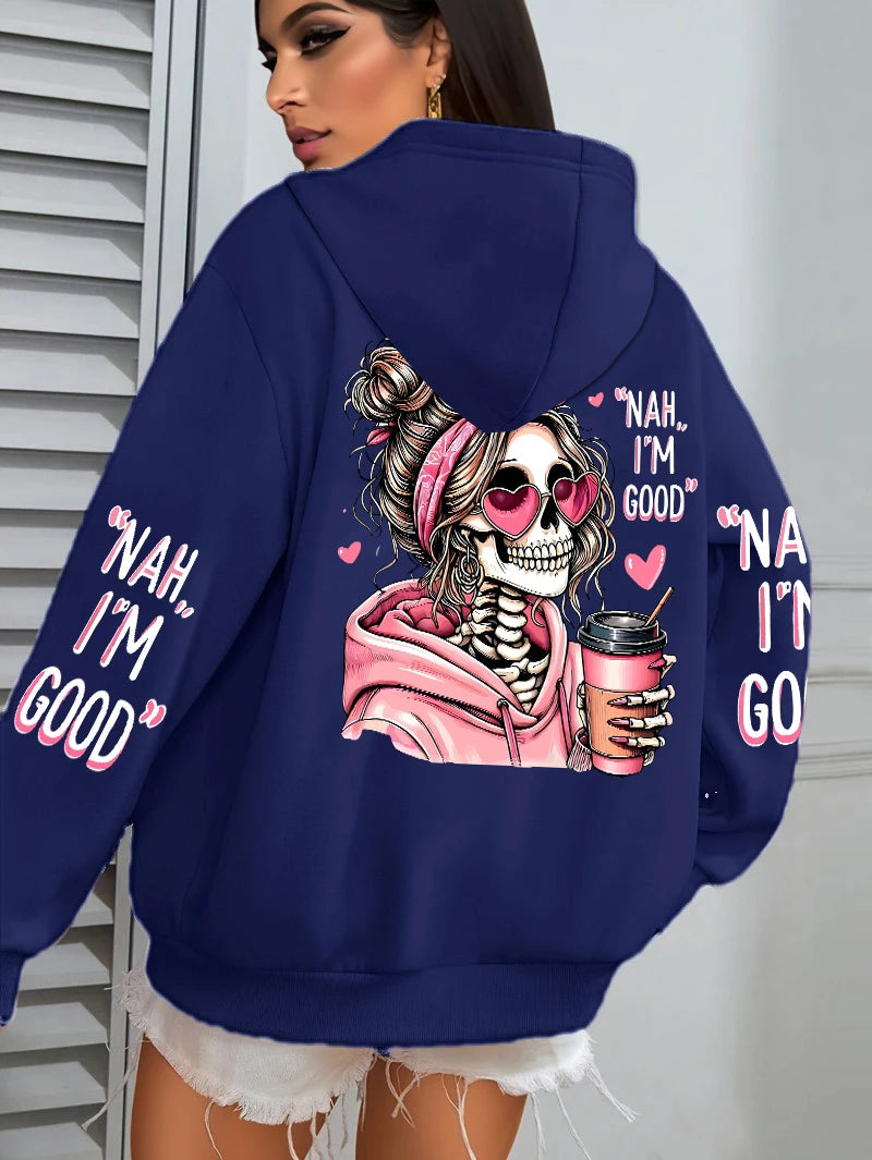 Expensive Talks Back Funny Printing Womens Hoodie Loose Multicolor Pullovers Fleece Autumn Sportswear Casual Pocket Hoody - Matrix Studios