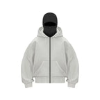 2025 Autumn Men Balaclava Y2K Gothic Harajuku Winter New Item Double Hooded Sweatshirt Men's Hooded Mask Zipper Sportswear Women - Matrix Studios