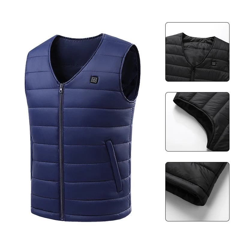 16 Areas Heated Vest Heating Men Warm Waistcoat Women Heat Jacket Winter Constant Heating Vest (Not Included The Power Bank) - Matrix Studios