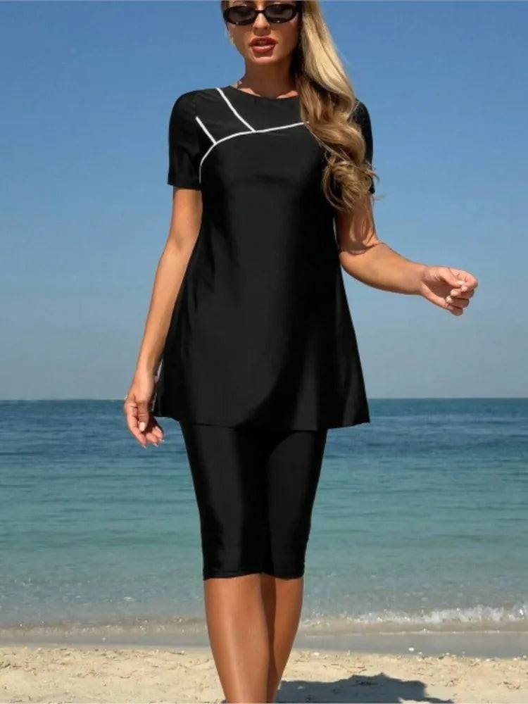 New Cover Ups Sexy Swimsuit Women Summer Bathing Suit Bikini Set Short Sleeve Swimwear Women Beach Swimming Suit For Female - Matrix Studios