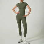 Quick-Drying Gym Leggings Set Sport Suit Short Sleeve Breathable Stretchy Slim Fitness Active Top Tight Gym Set - Matrix-studios.com