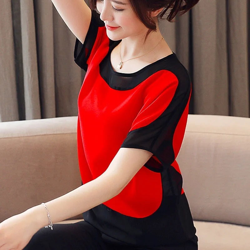 Fashion Women Blouses 2025 Women Blouse Shirt Short Sleeve Casual Chiffon Blouse Women Shirts Womens Tops and Blouses 3397 50 - Matrix-studios.com